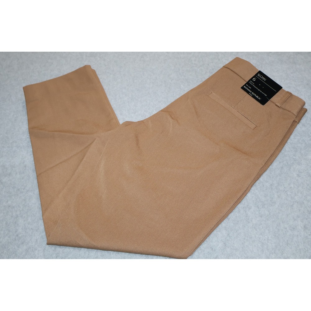 Banana Republic Sloan Dress Pants Khakis Chinos Womens 6 Mid Rise Slim Ankle NEW